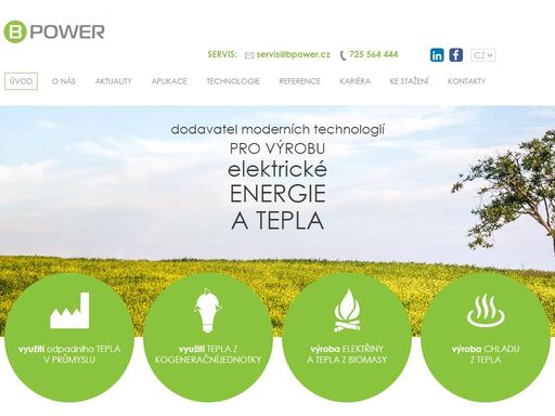 optimální řešení a realizace dodávky elektráren v oblasti malé energetiky.