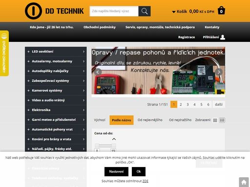 eshop a velkoobchodní prodej zabezpečovací techniky, alarmy, kamerové systémy, automatické pohony pro vrata a brány za akční ceny