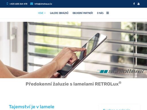 retrolux od firmy schlotterer, žaluzie pro řízení světla