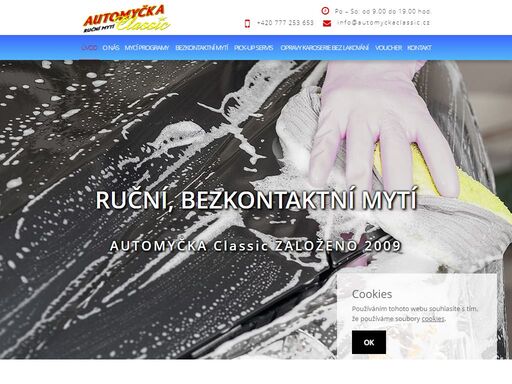 automyčka classic nabízí kompletní čištění vozidel. ruční mytí karoserií a interierů, bezkontaktní mytí, konzervace a renovace laků, mytí motorů a podvozků.