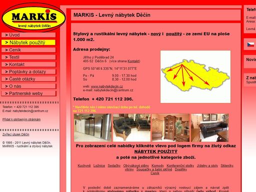fa markis - levný nábytek děčín nabízí nový a použitý nábytek rustikální. provozujeme bazar nábytku. praha, brno, děčín, ústí nad labem - rozvoz po celé čr.