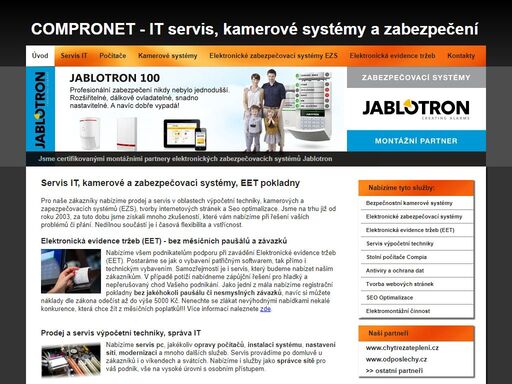 servis it, kamerové systémy a elektronické zabezpečovací systémy - vše s více než 10-letou tradicí a zkušenostmi.