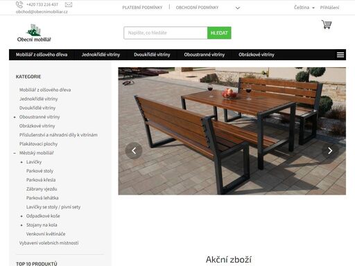 městský mobiliář, jednokřídlé a dvoukřídlé  hliníkové informační vitríny české kvality. lavičky, koše, stojany na kola  a další.