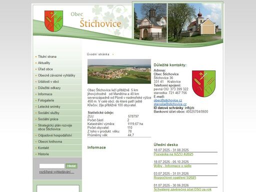 oficiální stránky obce štichovice