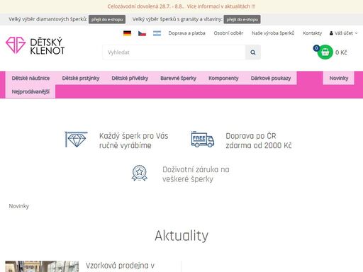 objevte dětské šperky se zirkony a diamanty. každý šperk ručně vyrábíme v turnově. poskytujeme doživotní záruku na všechny šperky. v rámci čr nabízíme dopravu zdarma pro objednávky nad 2 000 kč.