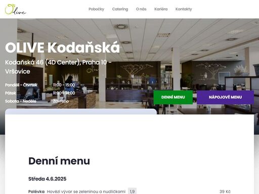 olive food nabízíme polední menu, hummus, gyros, musaka, řecký salát, falafel a další chutná jídla. rozvoz jídla domů, nebo do práce.