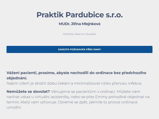 praktický lékař pro dospělé. registrujeme nové pacienty.