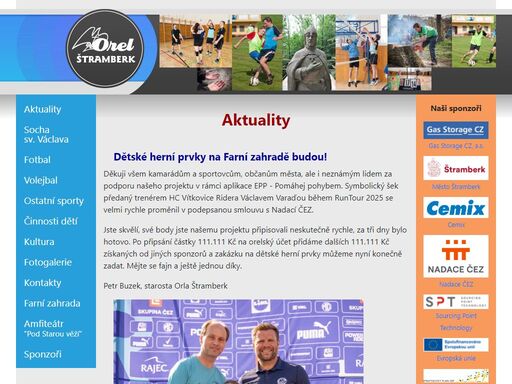 stránky křesťanské sportovní organizace orel. orel podporuje především sport pro všechny a snaží se pořádat své aktivity v duchu fair-play. pořádá také horovou pouť na kotouč k soše svatého václava. na stránkách najdete plánované akce, výsledky, informace atd..