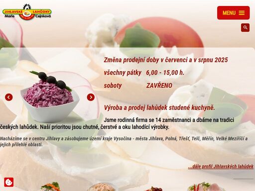 jihlavské lahůdky marie cejnková jihlava
studená kuchyně,chlebíčky,saláty,pomazánky