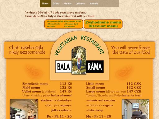 vegetariánská restaurace, vegetarian restaurant chut’ našeho jídla nikdy nezapomenete, you will never forget the taste of our food