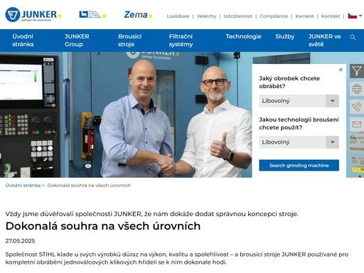 junker, lta, zema – podniky skupiny junker vyvíjejí, vyrábějí a prodávají vysoce přesné brousicí stroje a filtrační zařízení.