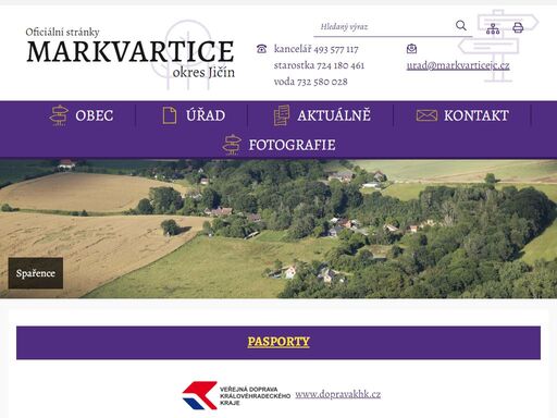 oficiální stránky obce markvartice