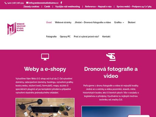 webové stránky, e-shopy, grafika, reklama, propagace, tisk, kompletní grafická identita, it sevis, oprava počítačů, školení klientů a firem.
