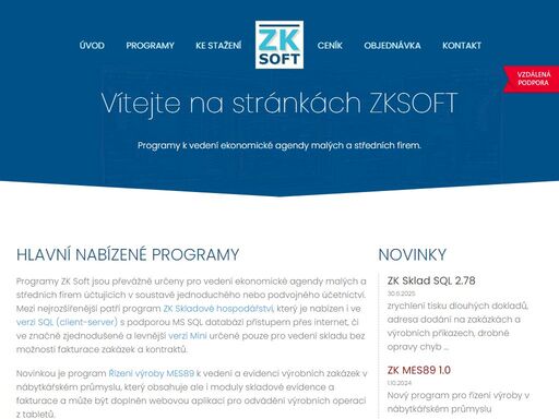 zk soft ekonomické programy, programy na zakázku, demoverze ke stažení.