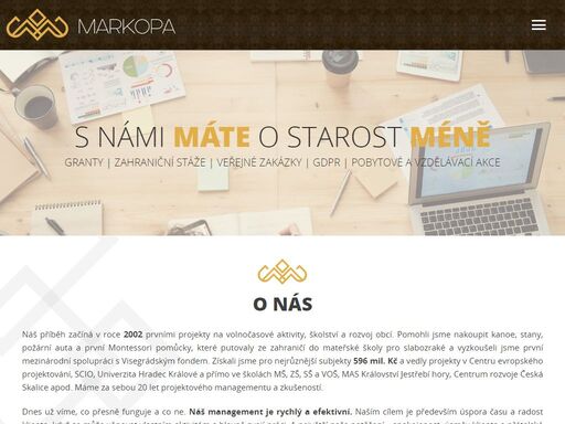 markopa - granty, zahraniční stáže, veřejné zakázky, gdpr, vzdělávací akce