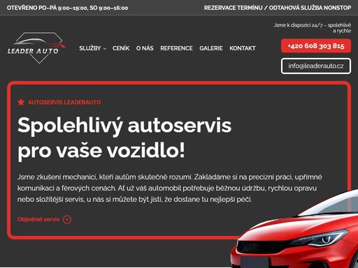 spolehlivý autoservis s kompletními službami pro vaše vozidlo. diagnostika, servis motoru, brzdy, pneuservis a další. rychlé opravy a férové ceny. objednejte...