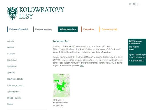 kolowratovy lesy tvoří hospodářský celek o rozloze téměř 7 tis. hektarů, který se skládá z polesí diana u městečka přimda a polesí týnec na klatovsku.
