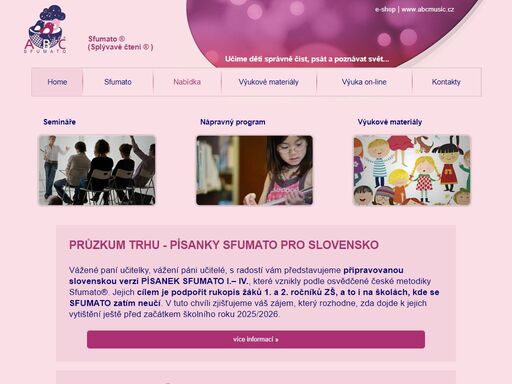 sfumato® (splývavé čtení ®) | učíme děti správně číst,  psát a poznávat svět. - sfumato - splývavé čtení - abc music v.o.s.
