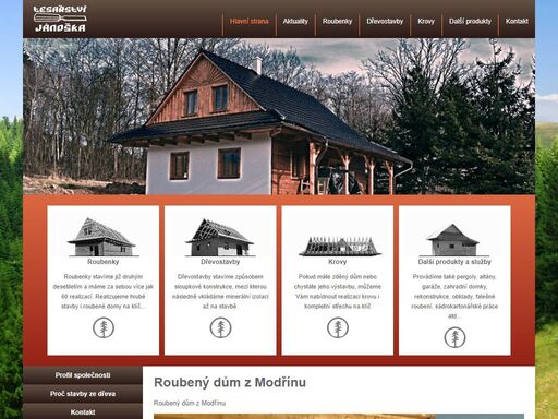 provedení roubených a skeletových domů, výstavba restauračních stylových