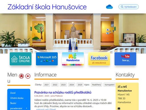 základní škola a mateřská škola hanušovice. adresa: hlavní 145, 788 33 hanušovice, telefon: 581 030 200, mail: skola@zshanusovice.cz.