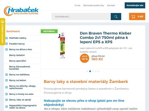 v e-shopu a kamenných obchodech nabízíme barvy a stavebniny renomovaných výrobců za příznivé ceny. poradíme s výběrem i použitím.