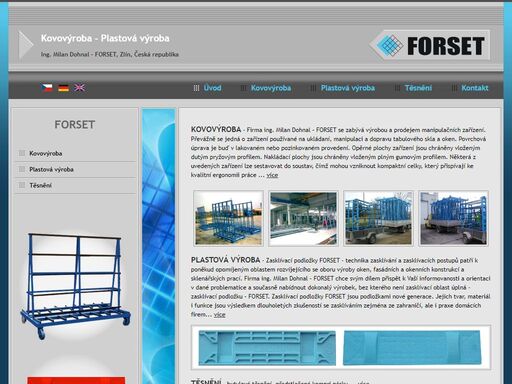 plastová výroba, kovovýroba, těsnící a izolační materiály: ing. milan dohnal – forset, ing. milan dohnal, zlín, česká republika