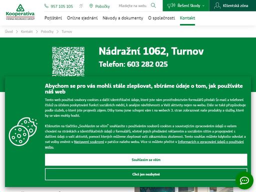 pojišťovna kooperativa - turnov, nádražní 1062, tel.: 603 282 025, e-mail: prendl@koop.cz, pavel rendl - odpovědný vedoucí