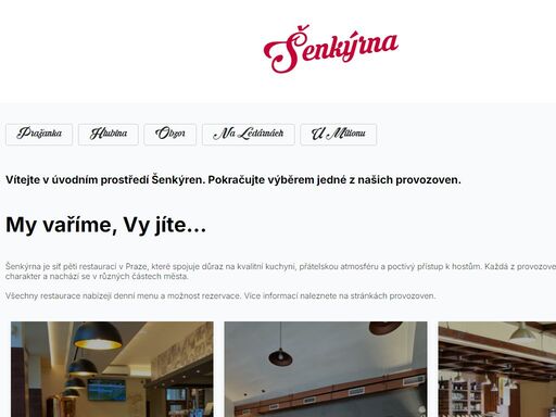 vítejte v šenkýrně. provozujeme 5 restaurací v praze. šenkýrna pražanka, šenkýrna hlubina, šenkýrna obzor, šenkýrna na ledárnách a šenkýrna u milionu.