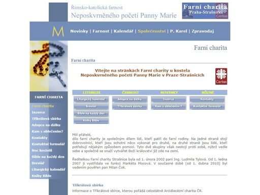 farní charita praha-strašnice informuje o pomoci bližním