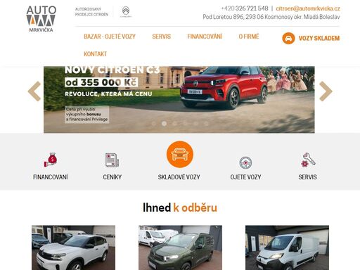 citroën auto mrkvička - autorizovaný prodejce a servis vozů citroen
