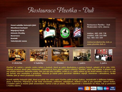 restaurace v centru města liberec nabízí příjemné posezení v neotřelém prostředí.
restaurace je ve všech třech patrech a i ve sklepeních se nalézá klub, kde víno teče proudem. v letních měsících plzeňku zdobí dvě terásky. 
kromě nabídky hotových jídel, která se každý den mění nabízí plzeňka ještě kuchyni českou, mezinárodní a oblíbenou italskou – pizzu a těstoviny.