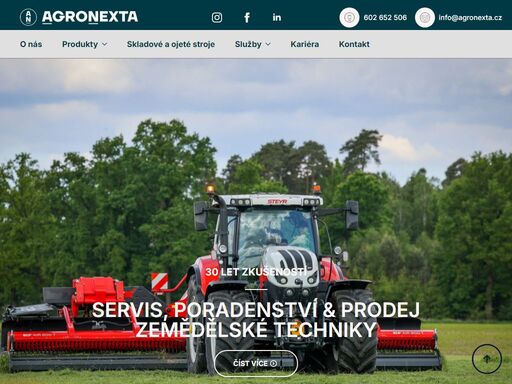 servis, poradenství a prodej zemědělské techniky.