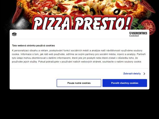 pizza presto - pizza, nudle, saláty, gyros, kebab, bůček, žebra. rozvoz po městě  a jeho blízkém okolí.