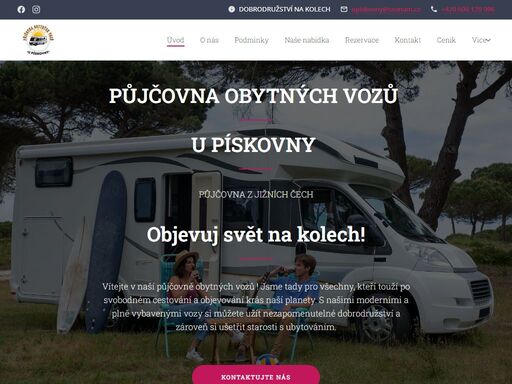 vítejte v naší půjčovně obytných vozů ! jsme tady pro všechny, kteří touží po svobodném cestování a objevování krás naší planety. s našimi moderními a plně vybavenými vozy si můžete užít nezapomenutelné dobrodružství a zároveň si ušetřit starosti s ubytováním.