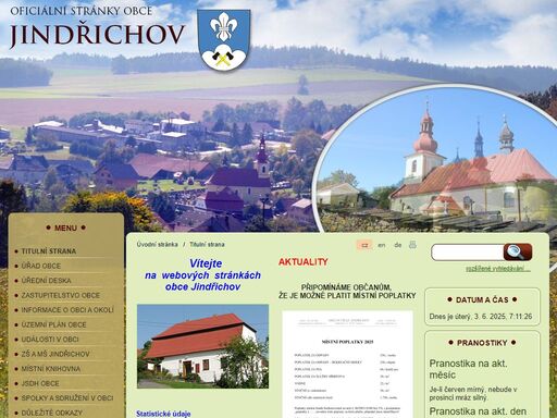 oficiální stránky obce jindřichov