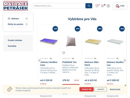 specializovaný e-shop pro kvalitní spánek - matrace, rošty, doplňky
