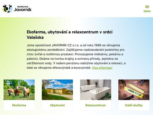 dlouhodobě se věnujeme ekologickému a udržitelnému zemědělství. provozujeme mlékárnu, pekárnu, pálenici, dřevovýrobu, kovovýrobu, ubytovací služby aj.