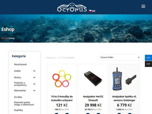 kurzy potápění, potápění na zkoušku, ochutnávka potápění, eshop potápění