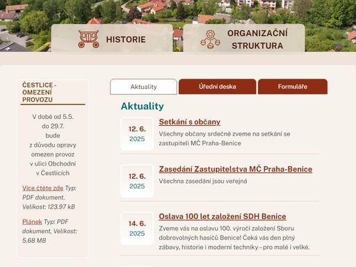 oficiální stránky městské části praha - benice