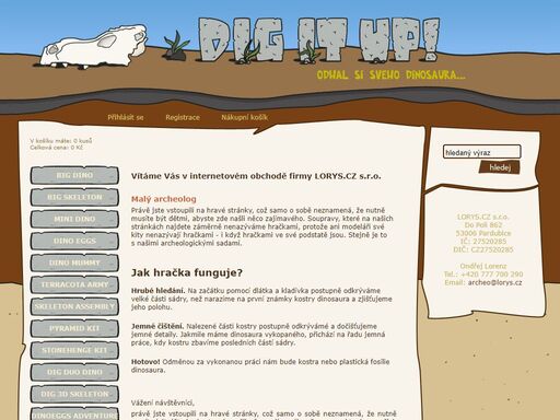 e-shop hraček. prodej hraček pro malého archeologa.