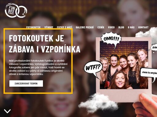 fotokoutek funbox - profi fotobudka co vás vyfotí a vytiskne fotografie na místě do 7 sekund, vaši hosté se skvěle zabaví.