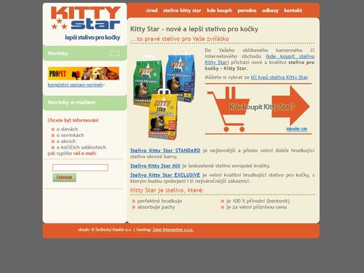 kitty star - skvělé hrudkující, bentonitové, stelivo pro kočky.