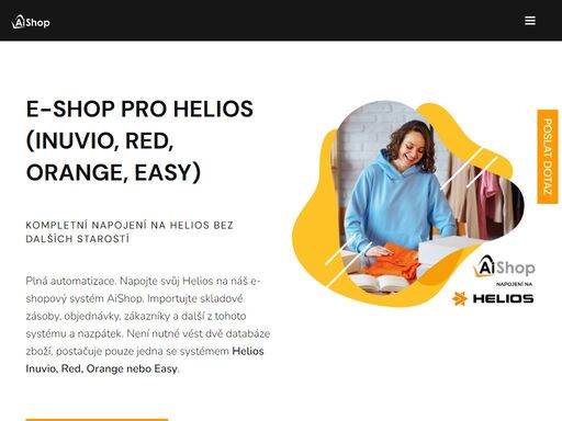 naše řešení je možné napojit na eshop helios inuvio, helios red, shop helios orange, easy - spolupráce eshopu s erp helios