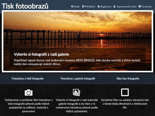 fotoobraz z vaší fotografie nebo z naší autorské galerie podle vašich požadavků. pigmentový a uv tisk nejen na foto papír, plátno, hedvábí, osb, plexisklo.