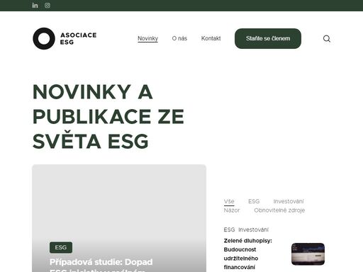 asociace esg spojuje společnosti s vizí lepší budoucnosti. vytváříme platformu pro inovativní technologie, které zefektivní vaše podnikání.