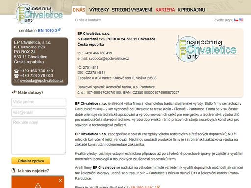 firemní prezentace ep chvaletice, s.r.o.