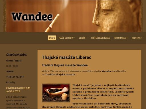 tradiční thajské masáže. masáže od rodilých thajských masérek. liberec 1 - staré město - ulice 5. května 63/48 thajské masáže wandee