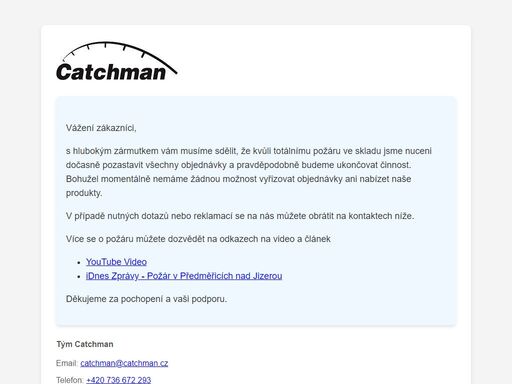 catchman.cz ? - rybářské potřeby s maximální nabídkou za výborné ceny. doprava nad 1500 kč zdarma. většina zboží skladem a ihned k odběru.