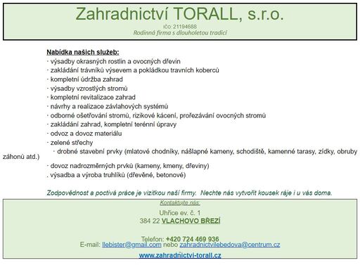 www.zahradnictvi-torall.cz