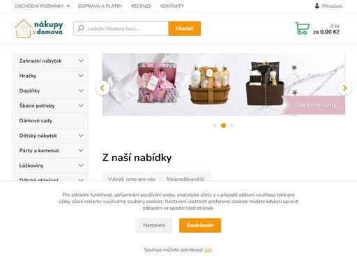prodej školních potřeb, dětského nábytku, dětského oblečení, dětské kufry, dětské postele